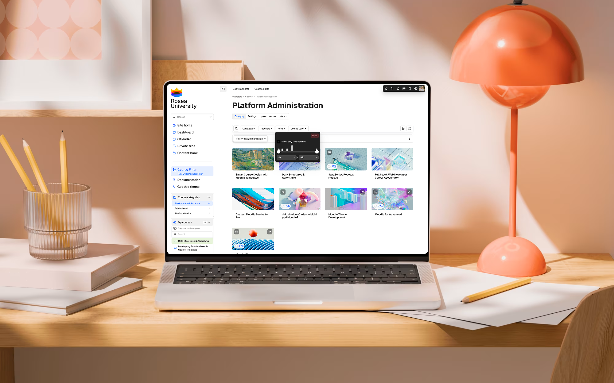 XY premium Moodle theme preview